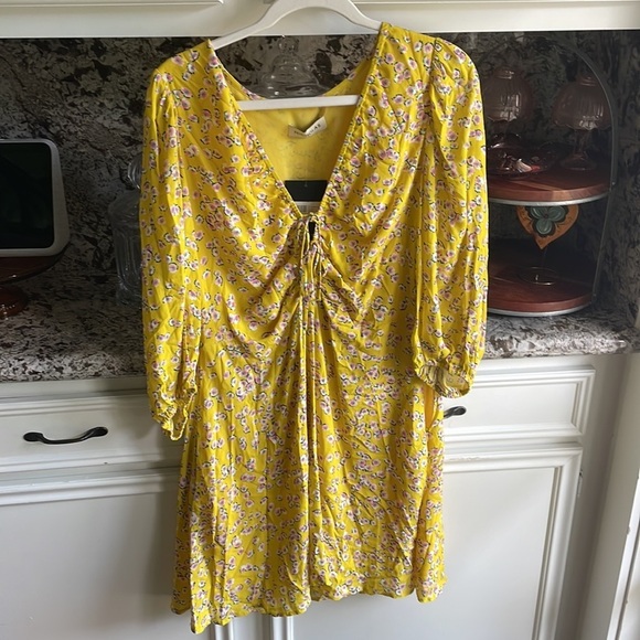 NICHOLAS Danielle Lace-Up Ruched Floral-Print Crepe MIDI - Picture 6 of 11